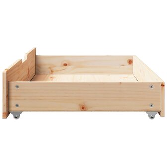 Bedlades 2 st met wieltjes 95x55x16 cm massief grenenhout
