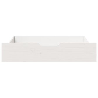 Bedlades 2 st 80x55x16 cm massief grenenhout wit