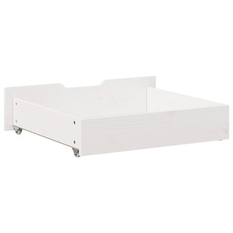 Bedlades 2 st 75x55x16 cm massief grenenhout wit