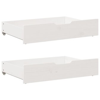 Bedlades 2 st 85x55x16 cm massief grenenhout wit