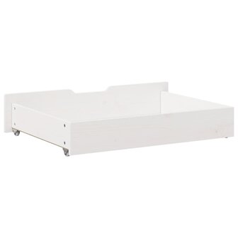 Bedlades 2 st 85x55x16 cm massief grenenhout wit