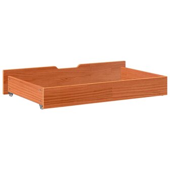 Bedlades 2 st 90x55x16 massief grenenhout wasbruin