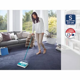 Tapijtveger Regulus turquoise en wit 11700