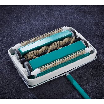 Tapijtveger Regulus turquoise en wit 11700