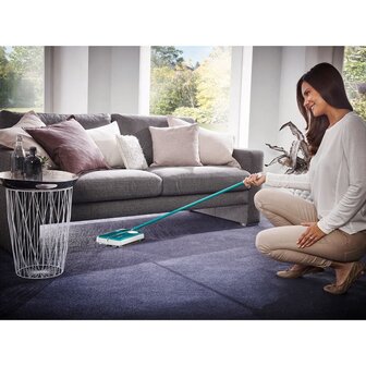 Tapijtveger Regulus turquoise en wit 11700