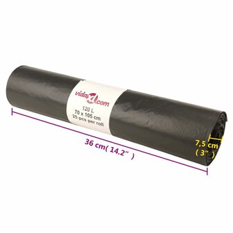 Vuilniszakken 250 st 120 l zwart