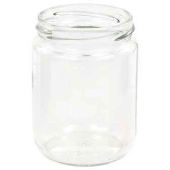 Jampotten met wit met rode deksels 48 st 230 ml glas
