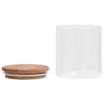 Opbergpotten met bamboe deksel 10 st 600 ml glas