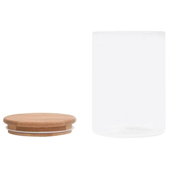Opbergpotten met bamboe deksels 4 st 800 ml glas