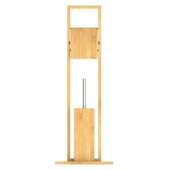 Toiletset toiletrol- en toiletborstelhouder 30x21x82 cm bamboe