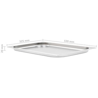 Gastronormbakken 4 st GN 1/1 20 mm roestvrij staal