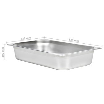 Gastronormbakken 4 st GN 1/1 100 mm roestvrij staal