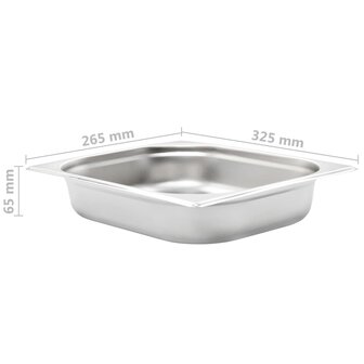 Gastronormbakken 4 st GN 1/2 65 mm roestvrij staal