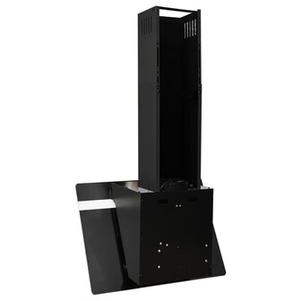 Wandafzuigkap 60 cm staal en gehard glas zwart