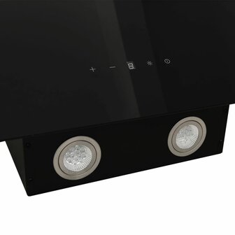 Wandafzuigkap 60 cm staal en gehard glas zwart