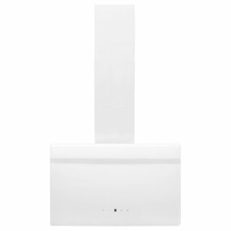 Wandafzuigkap 60 cm staal en gehard glas wit