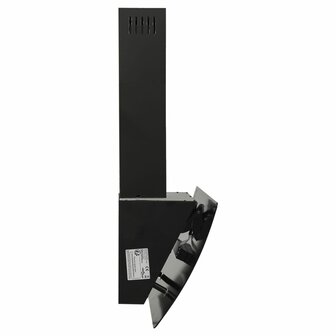 Wandafzuigkap 60 cm staal en gehard glas zwart