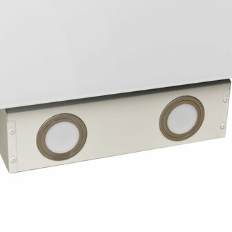Wandafzuigkap 60 cm staal en gehard glas wit