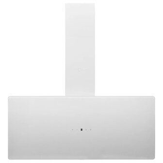 Wandafzuigkap 90 cm staal en gehard glas wit