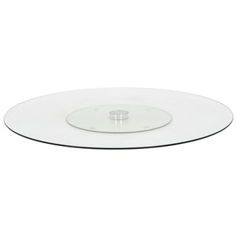 Serveerbord draaiend 60 cm gehard glas transparant