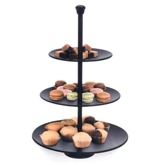 Etag&egrave;re 3-laags 36,5 cm matzwart