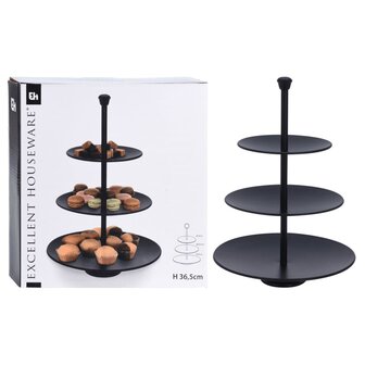 Etag&egrave;re 3-laags 36,5 cm matzwart