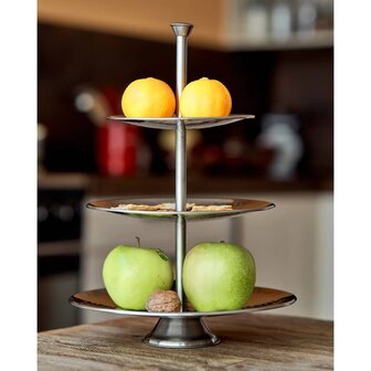 Etag&egrave;re 3-laags 36,5 cm roestvrij staal