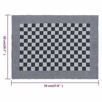 Keukendoeken 50 st 50x70 cm katoen blauw en wit