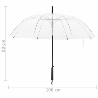 Paraplu 100 cm transparant