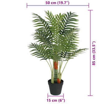Kunstpalmboom met 3 stammen 85 cm polypropeen groen