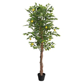 Kunstcitroenboom met 3 stammen 180 cm polypropeen groen