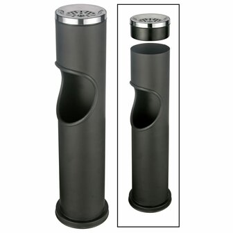 As- en afvalbak staand 46,5 cm zwart