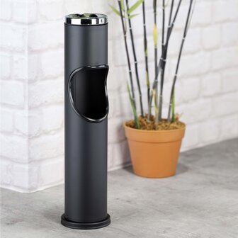 As- en afvalbak staand 46,5 cm zwart