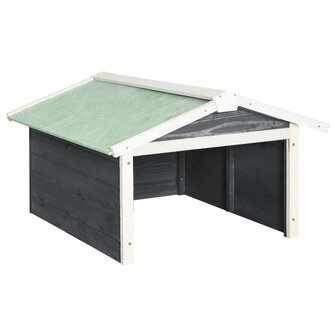 Overkapping voor grasmaaier 72x87x50 cm vurenhout grijs en wit