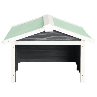 Overkapping voor grasmaaier 72x87x50 cm vurenhout grijs en wit