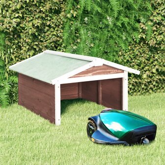 Overkapping voor grasmaaier 72x87x50 cm vurenhout mokka en wit