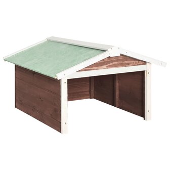 Overkapping voor grasmaaier 72x87x50 cm vurenhout mokka en wit