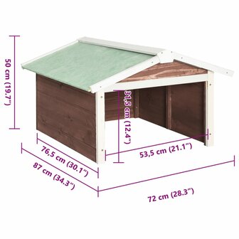 Overkapping voor grasmaaier 72x87x50 cm vurenhout mokka en wit