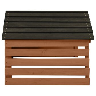 Overkapping voor grasmaaier 78x74x54 cm vurenhout zwart bruin