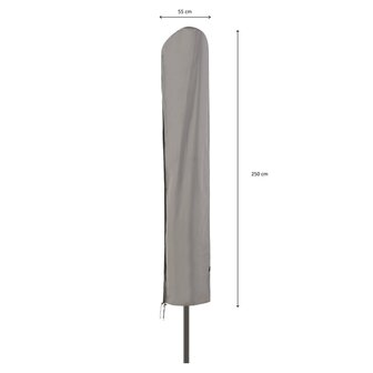 Hoes voor staande parasol 55x250 cm grijs