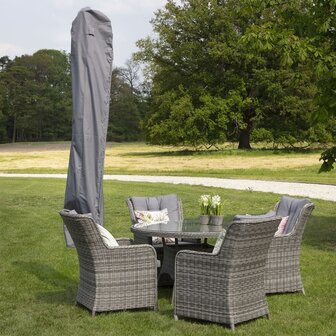 Hoes voor staande parasol 215x30 cm grijs