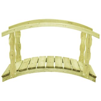 Tuinbrug met leuning 170x74x105 cm ge&iuml;mpregneerd grenenhout