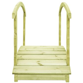 Tuinbrug met leuning 170x74x105 cm ge&iuml;mpregneerd grenenhout