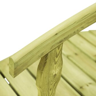Tuinbrug met leuning 170x74x105 cm ge&iuml;mpregneerd grenenhout