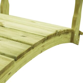 Tuinbrug met leuning 170x74x105 cm ge&iuml;mpregneerd grenenhout