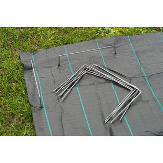 Bevestigingspinnen voor anti-worteldoeken 20 st 25x20 cm metaal