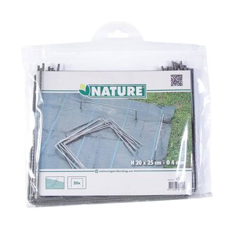Bevestigingspinnen voor anti-worteldoeken 20 st 25x20 cm metaal