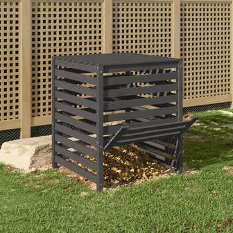 Compostbak 82,5x82,5x99,5 cm massief grenenhout grijs