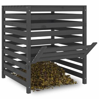 Compostbak 82,5x82,5x99,5 cm massief grenenhout grijs