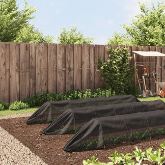 Kweektunnels 3 st staal en polyetheen zwart